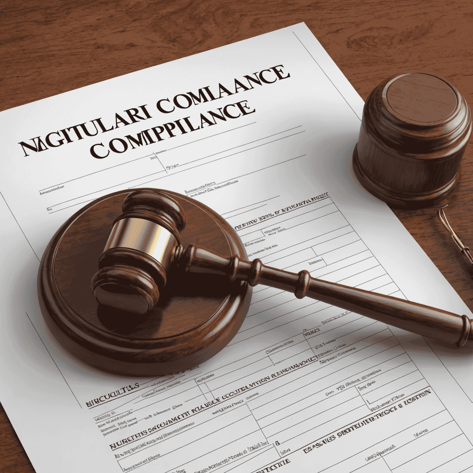 A gavel and legal documents symbolizing regulatory compliance